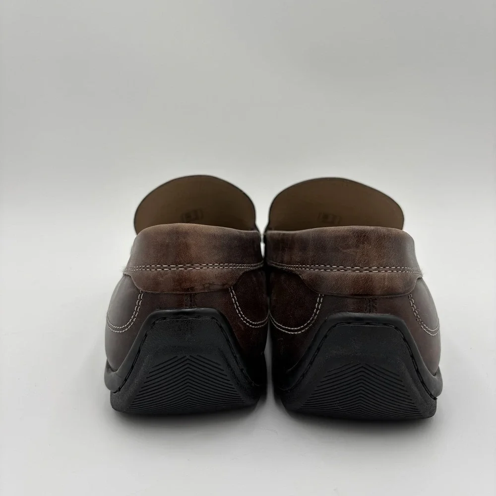 ECCO Coffee Brown Leather Classic Comfort Driving Loafer Mens EU‎ 46 US 12/12.5